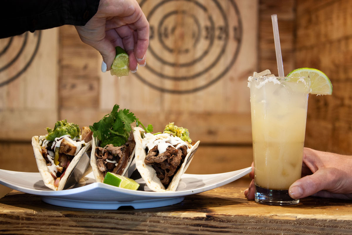 axe throwing Austin food drink cocktail taco high 5 